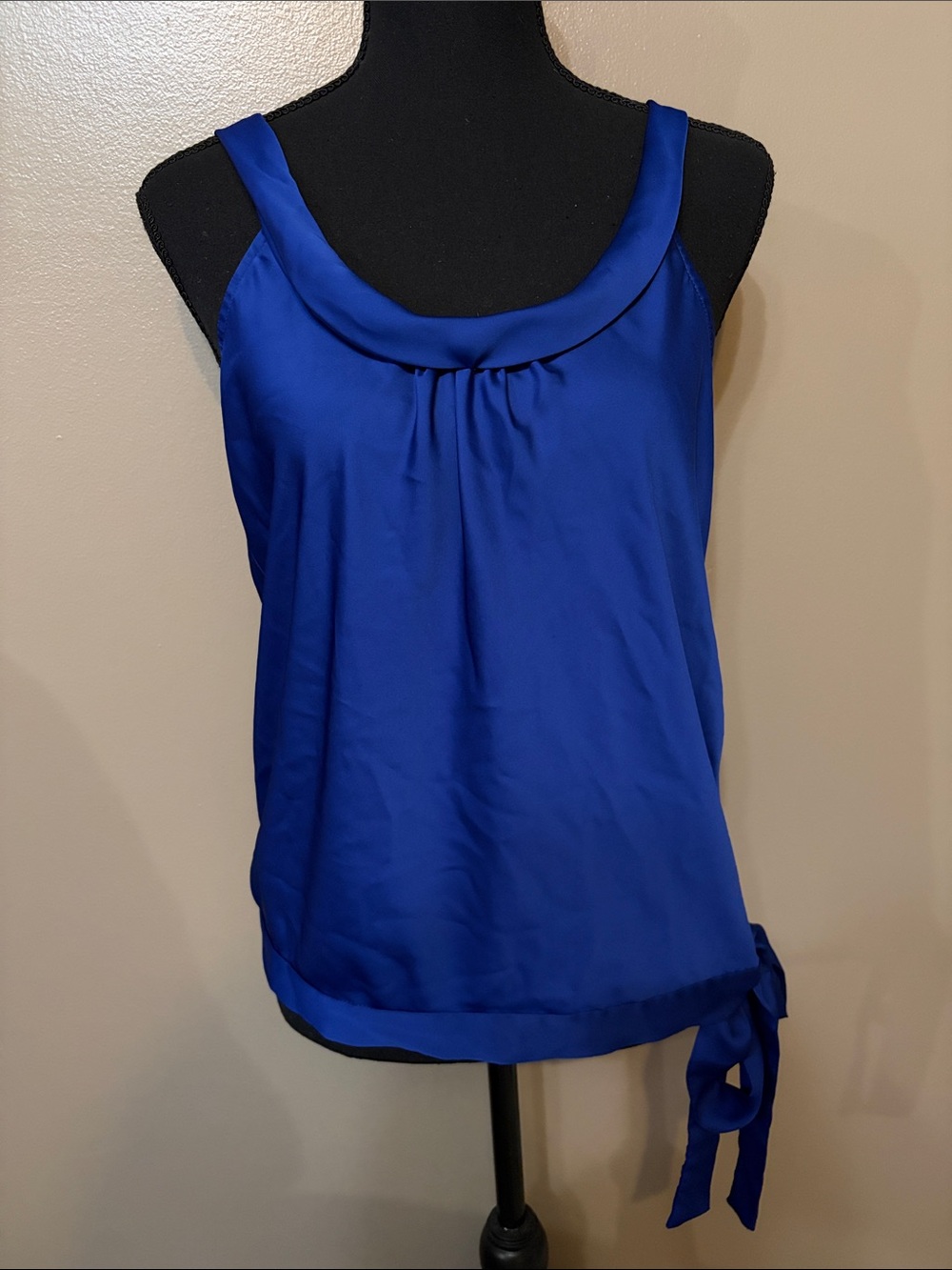 Old Navy Royal Blue Sleeveless Tie-Hem Blouse